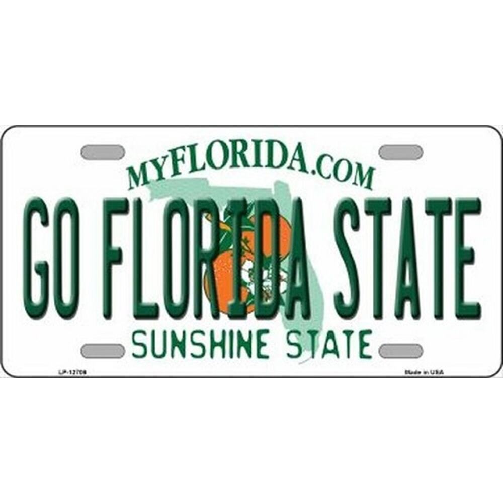 NCAA Go Florida State License Plate College Background Metal Tag Seminoles FSU